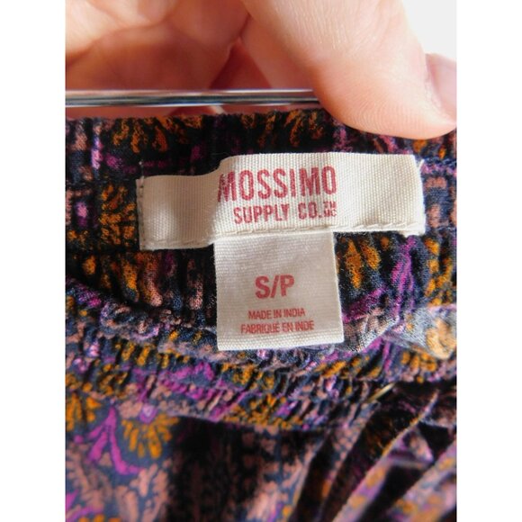 Mossimo Supply Co Pants Womens Small Purple Boho Floral Rayon Joggers Drawstring - Picture 10 of 11